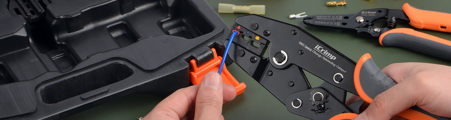 Crimping a wire