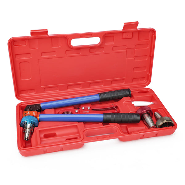 PEX Expansion Tool Kit with 1/2,3/4,1-inch Auto Rotation Expansion Heads, PEX-a Tubing Expander with PEX Cutter