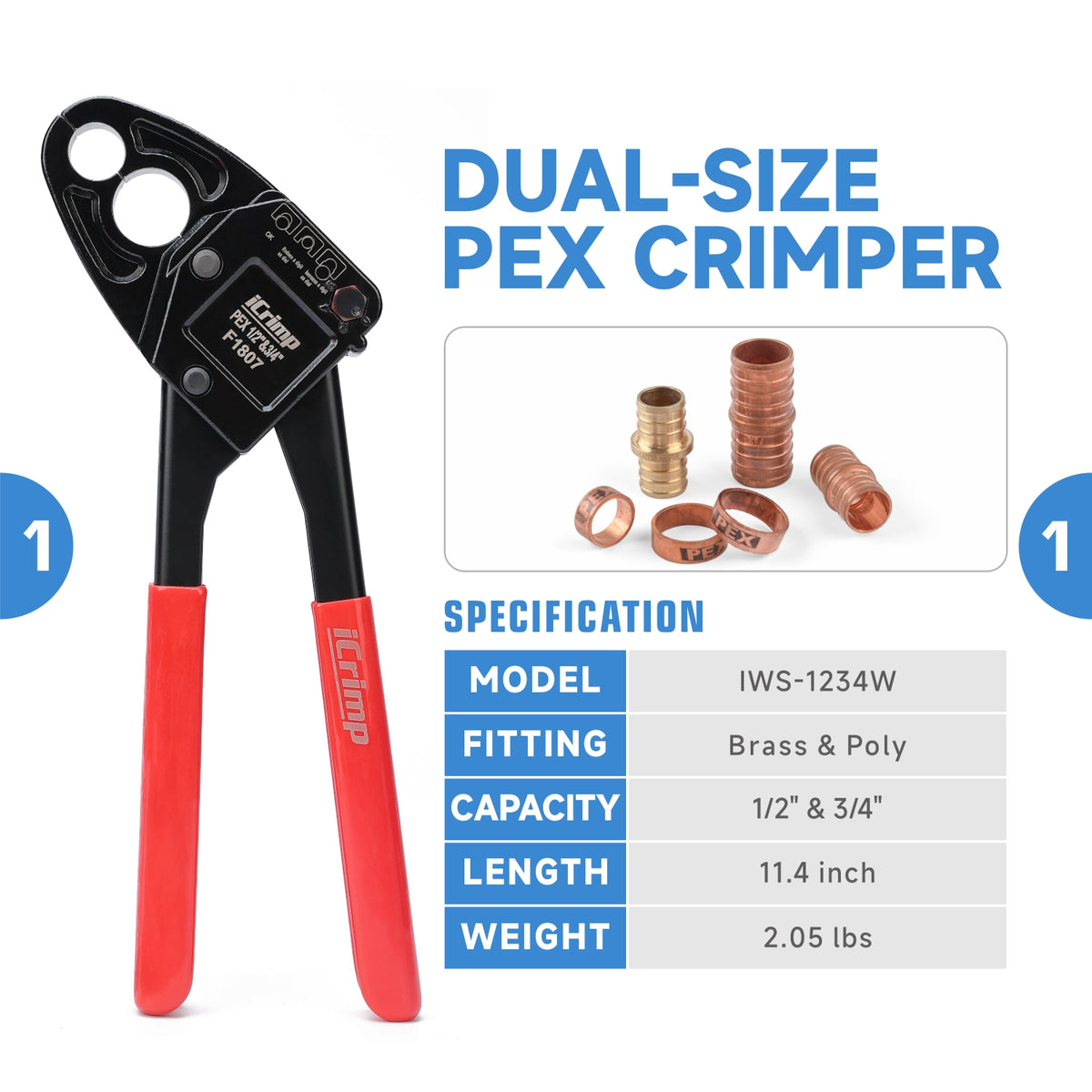 Dual Size PEX Crimper