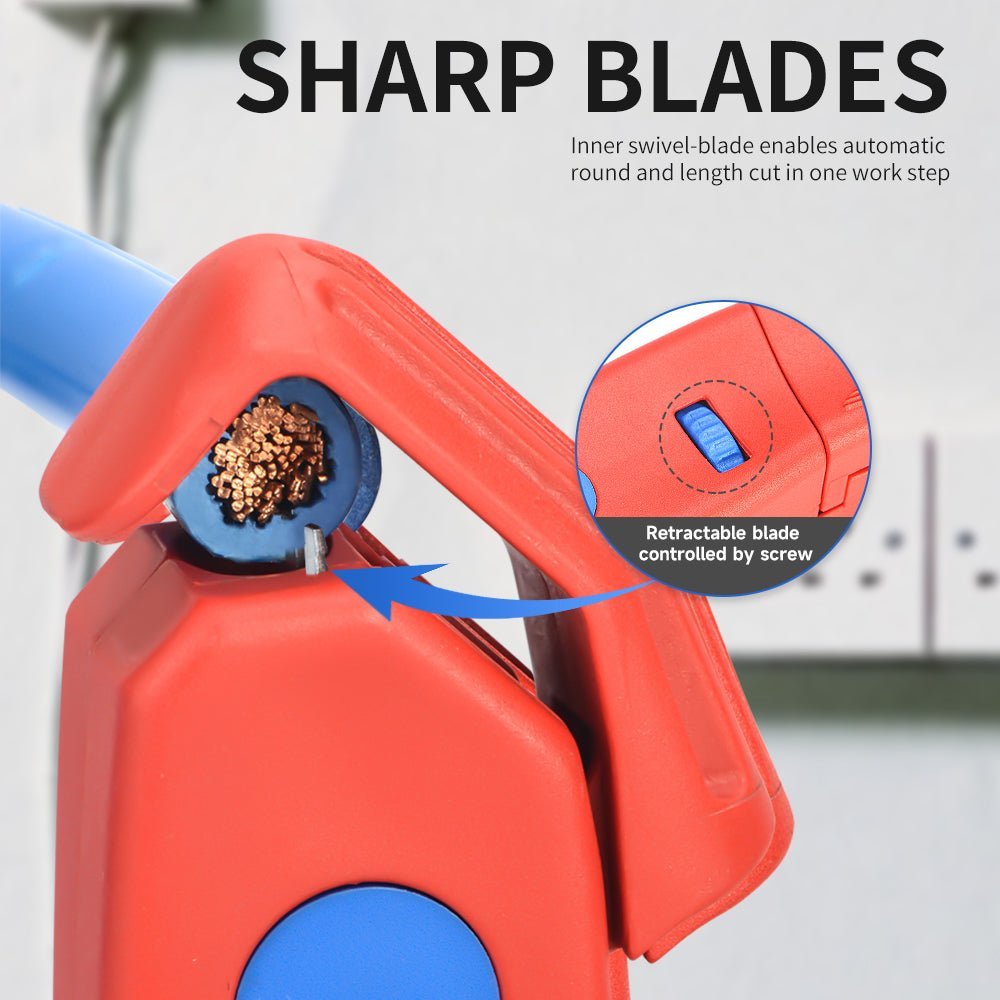 IWISS IWE-428 adjustable cable knife with integrated wire stripper