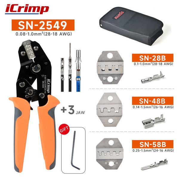SN-2549 Terminal Crimping Tool With Replaceable SN Series Jaws For Different Size