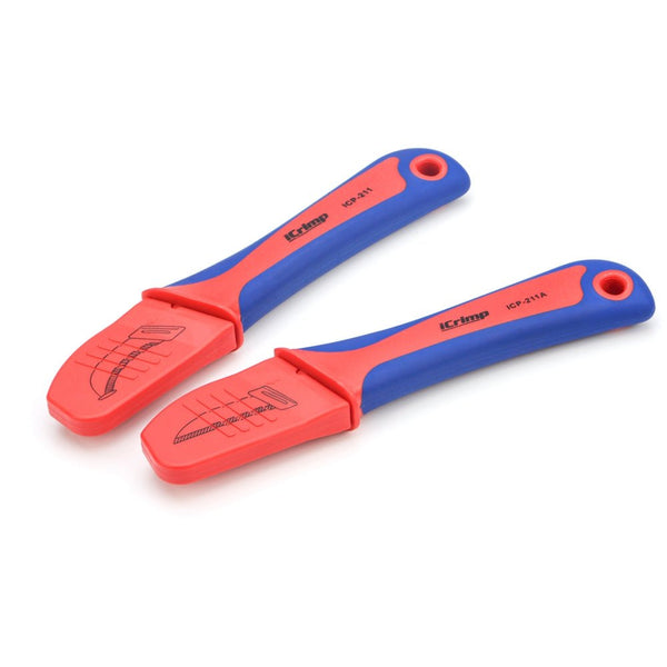 Utility Knife for Cable Skinning, 2-Pack Insulated Electricians Cable Stripping Knives