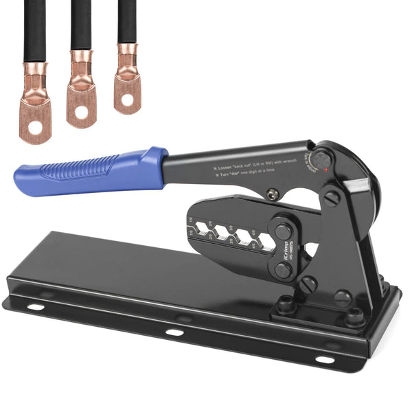 IWS-1040DTS Bench Battery Cable Crimper for AWG1/0-4/0 Copper Wire Lugs