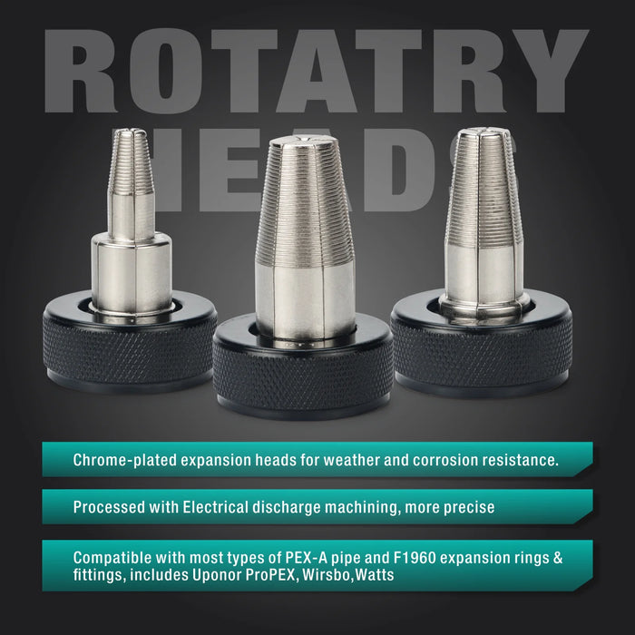 PEX Expansion Tool rotatry heads