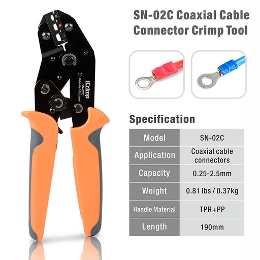 Ratcheting Wire Crimping Plier SN-02C