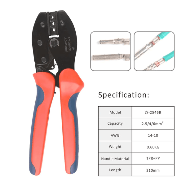 LY-2546B Solar PV Cable Crimping Tool for AWG14-10 (2.5/4/6mm²) Solar Connectors