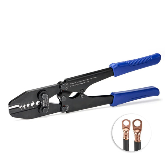 Battery Cable Crimper for AWG8,6,4,2,1 Heavy Duty Battery Cable Lugs with Built-in Cable Cutter