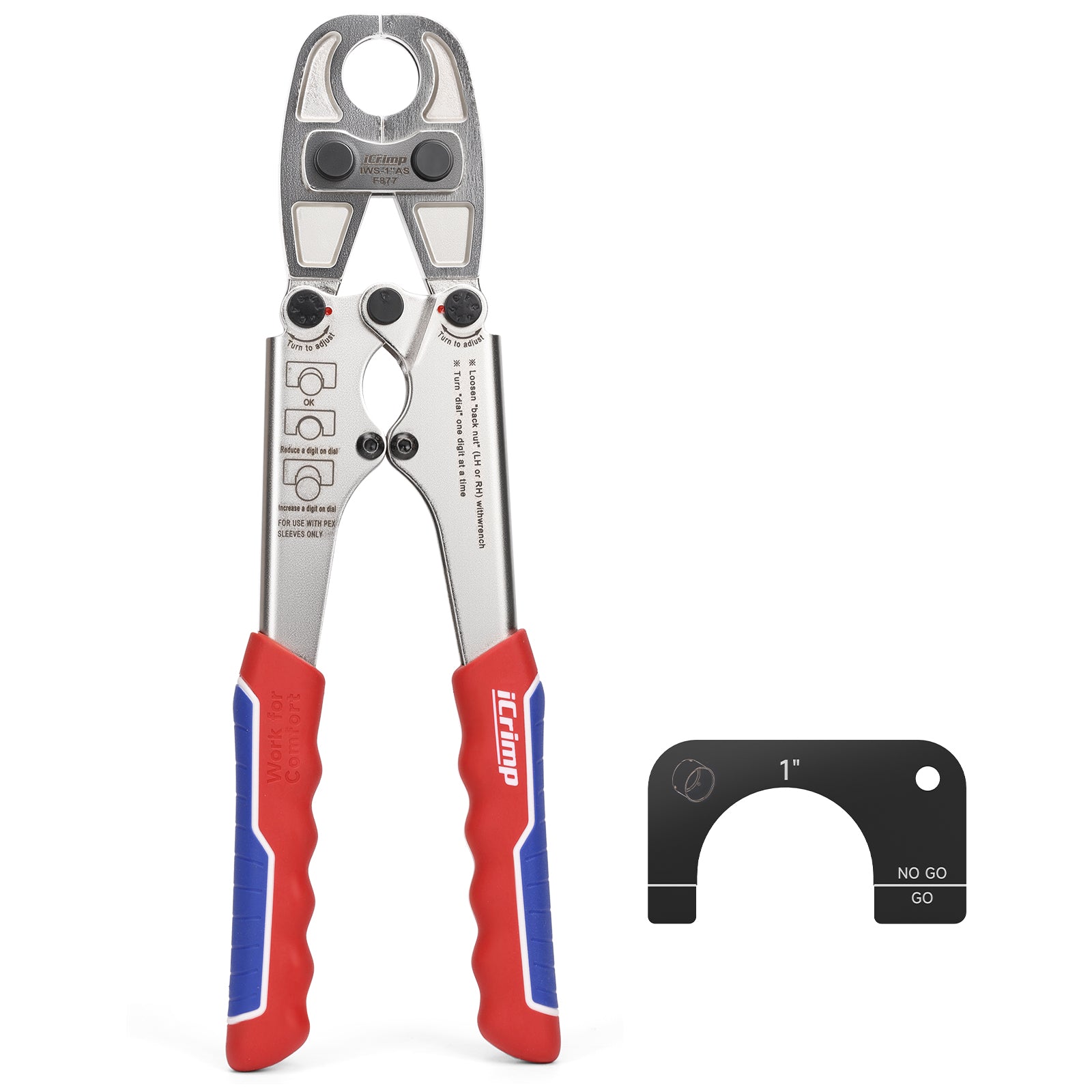 1-Inch ASTM F877 Stainless Steel PEX Sleeves Crimping Tool — iCrimp Tools