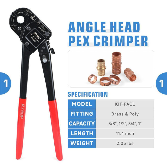 Angled Head PEX Pipe Crimping Tool