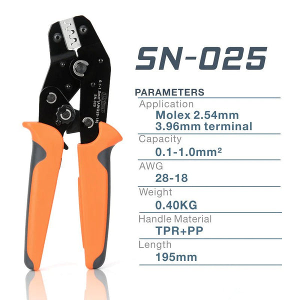 iCrimp SN-025 F Crimp D-sub, Dupont Connector Crimp Tool AWG 28-18(0.1-1mm²)