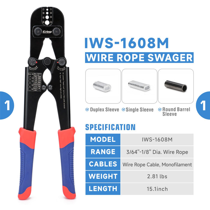 8 Swaging Tool Hand Swager For Wire Rope And Cable Cutter 8
