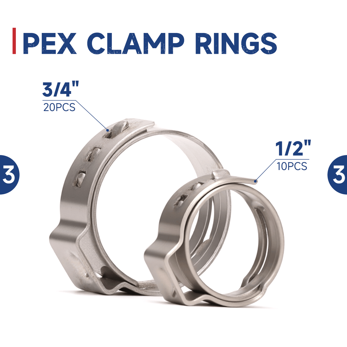 PEX clamp rings
