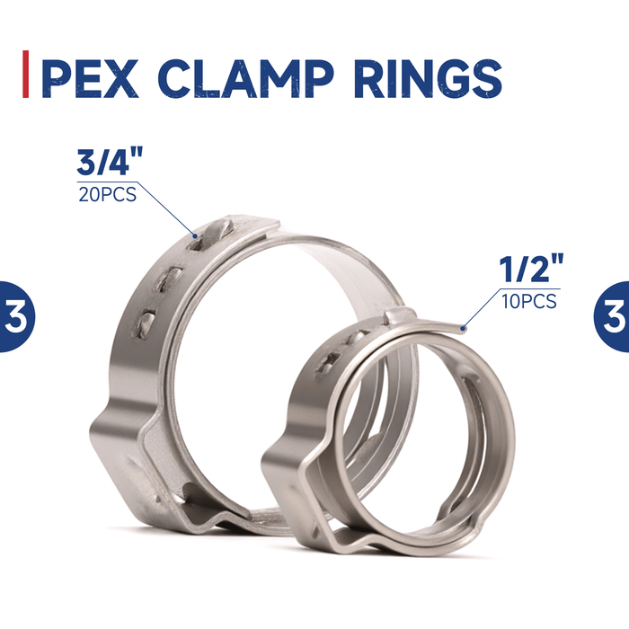PEX clamp rings