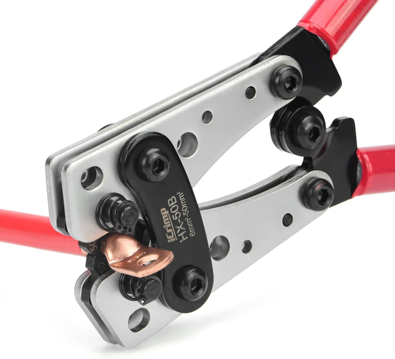 Wire Terminal Crimping Tool, Cable Lug Crimper for AWG8-1/0 CU/Al Terminal Lugs