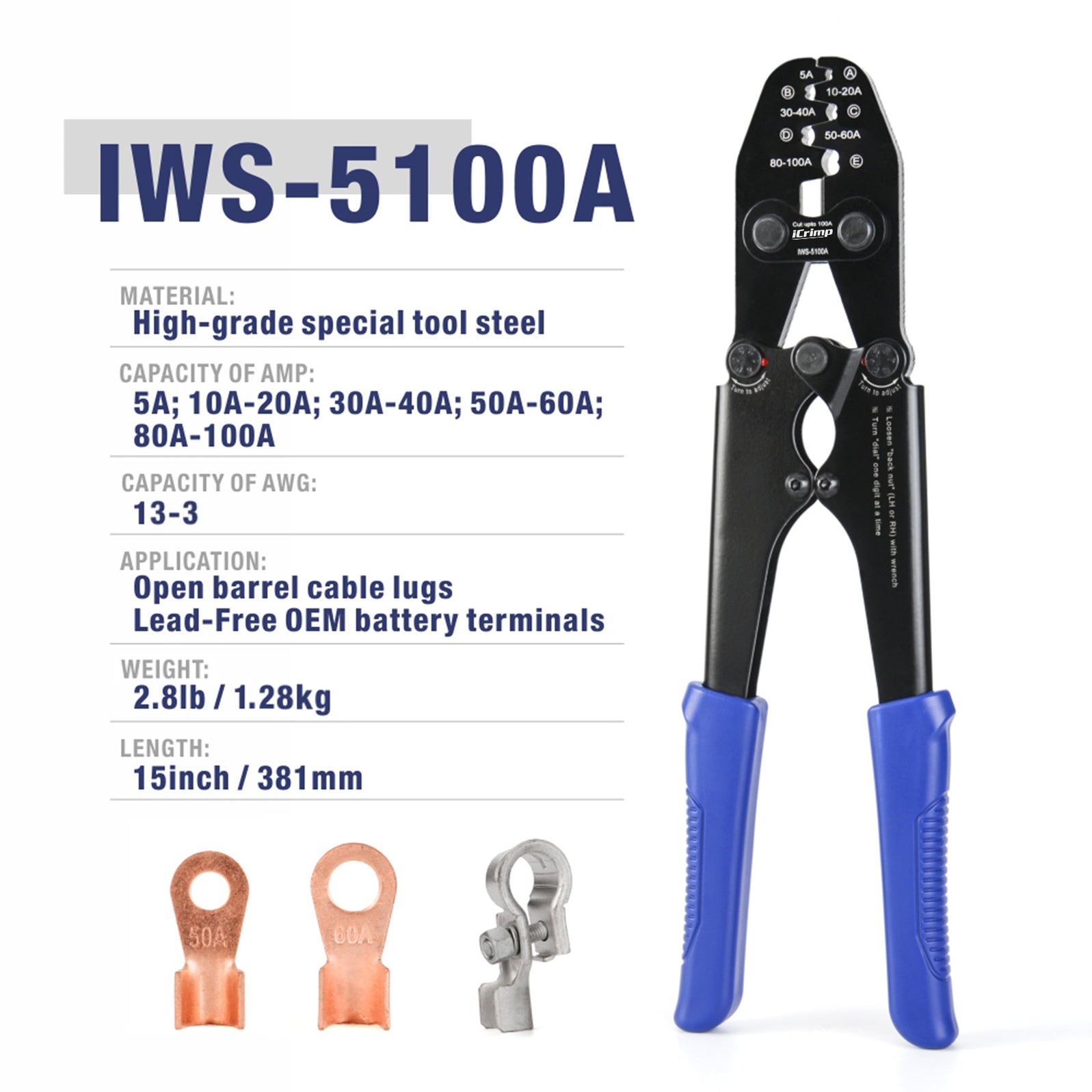 Battery Lug Crimping Tool — iCrimp Tools