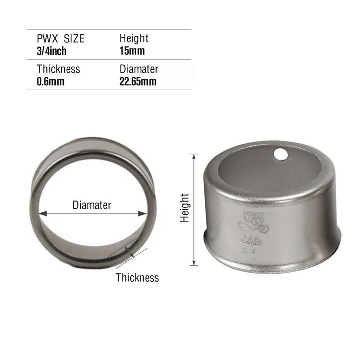 3/4" Stainless Steel Press Sleeves