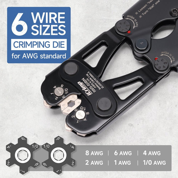 6 wire sizes crmping DIE
