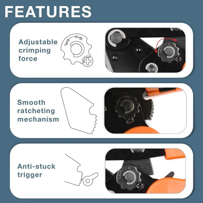 ICrimp SN‑58B Dupont Crimper Tool For Non‑Insulated Terminals – Ratcheting DIY Electronics Crimper