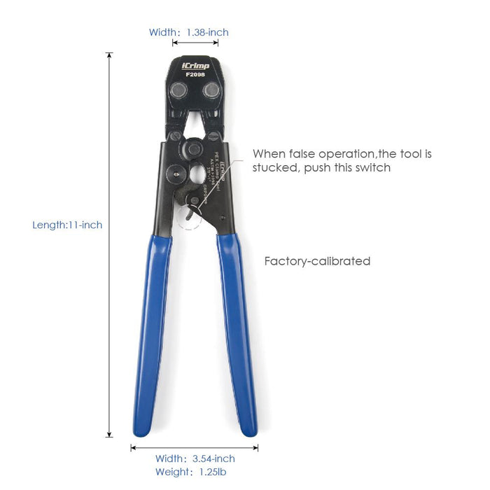 Size of CRP0409 ASTM F2098 PEX SS Clamp Cinch Tool