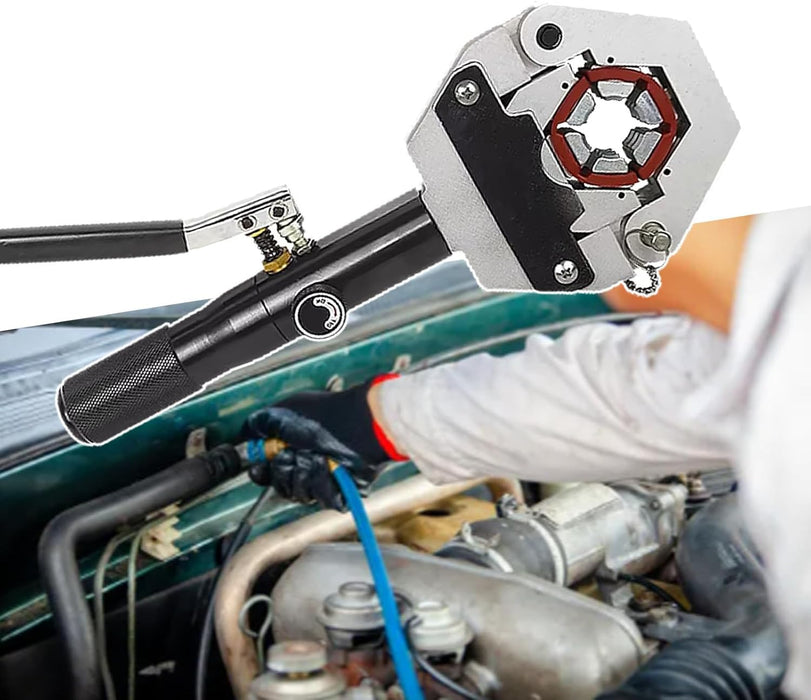 Hydraulic A/C Hose Crimper Kit with Snap-On 7 Dies for Car A/C Fittings, Air Conditioning Hose Repair