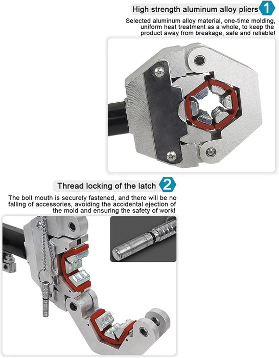 Hydraulic A/C Hose Crimper Kit with Snap-On 7 Dies for Car A/C Fittings, Air Conditioning Hose Repair