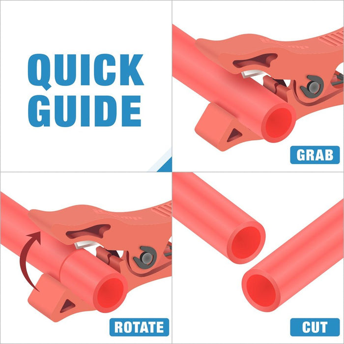 PEX tubing cutting guide 3/8 1/2 3/4 inch