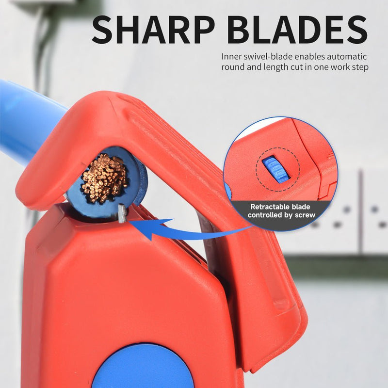 IWISS IWE-428 adjustable cable knife with integrated wire stripper