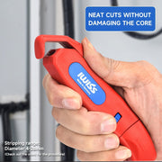 IWISS IWE-428 adjustable cable knife with integrated wire stripper