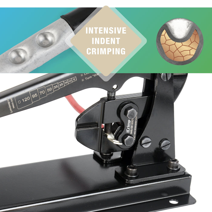 Intensive indent crimping