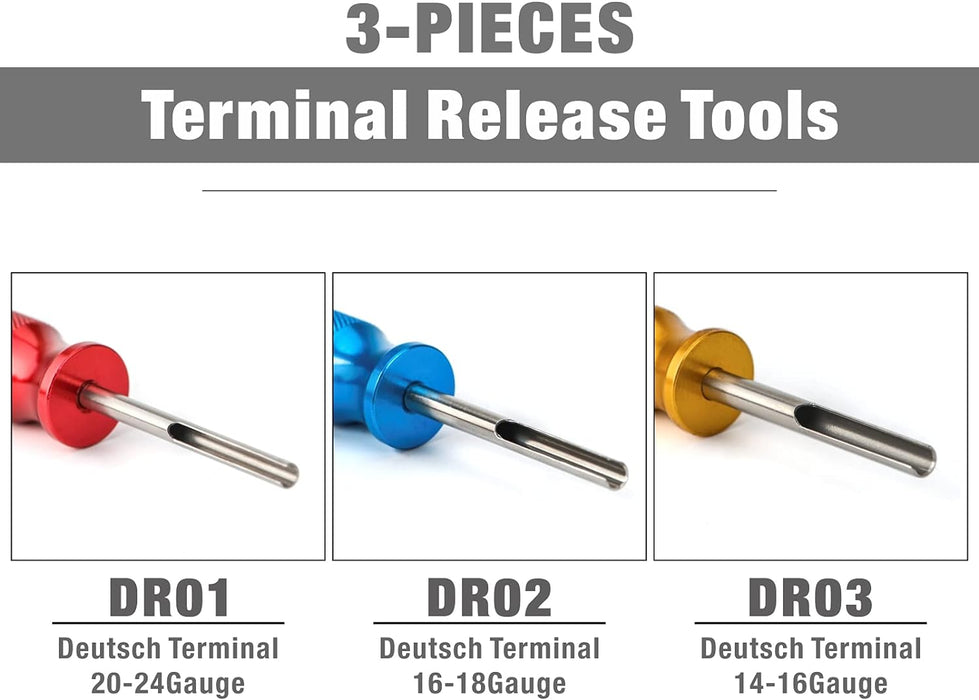 3pc Deutsch Wire Terminal RELEASE Tool Kit Dutch Connector Pin Removal  Extractor