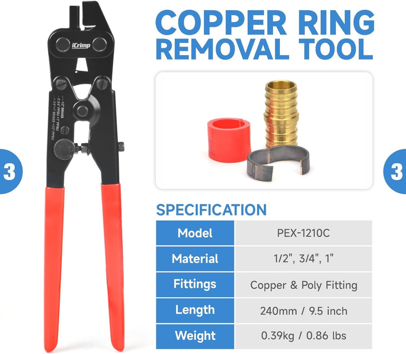 PEX-1210C copper ring removal tool
