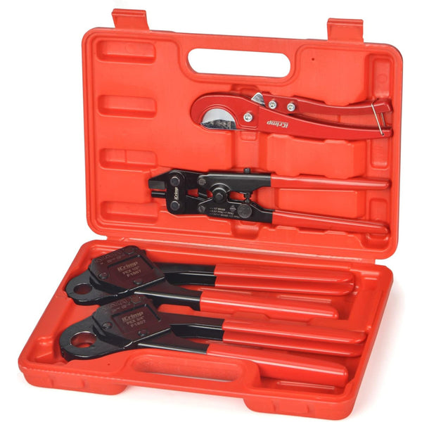 IWS-1807CN PEX Crimping Tool Kit with PEX Crimper, Tubing Cutter, Removal Tool for 1/2" & 3/4" Copper Crimp Rings