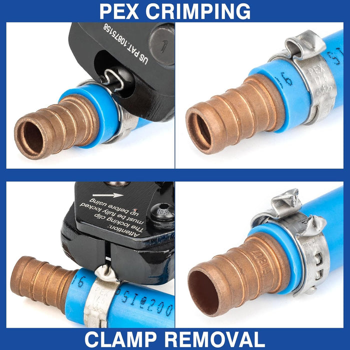 Pex crimping and removal