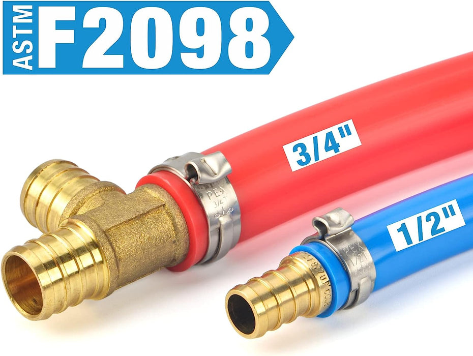iCrimp PEX Clamp Cinch & Removal Tool for 3/8-in to 1-in Pinch Clamp Rings with 20pcs 1/2-in & 10pcs 3/4-in Clamps, Meets ASTM F2098 Standard
