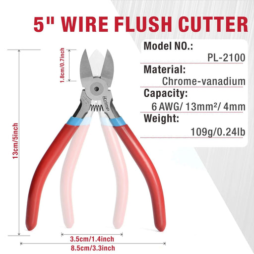 thumbnail image 2 of Watch Repair Sharp Wire Flush Cutters 5 Inch Alloy Steel Precise Wire Clippers With Spring For Jewel Buy Cheaply On 2 of 10