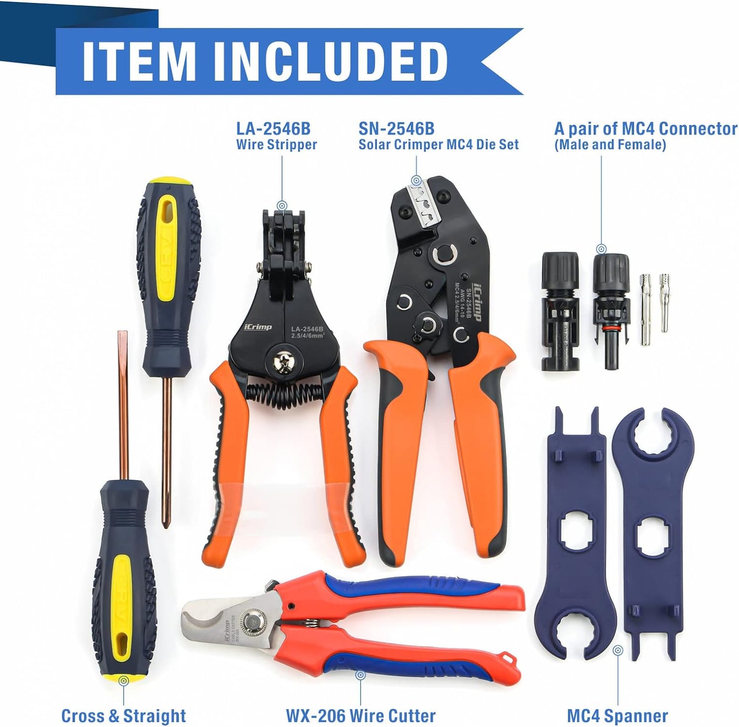 Solar PV Cable Crimper Kit with Wire Stripper, Wire Cutter — iCrimp Tools