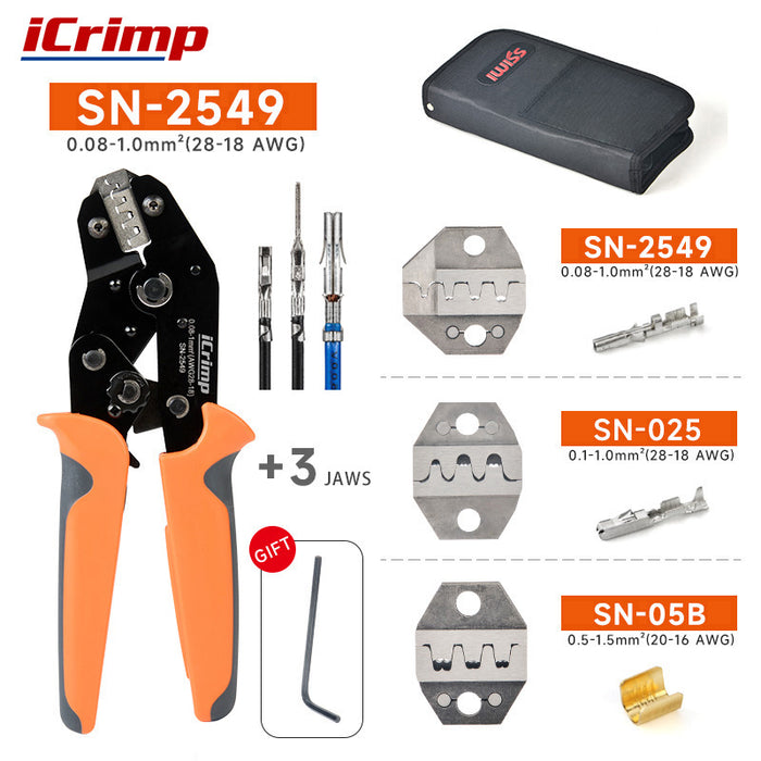 SN-2549 Terminal Crimping Tool Crimper With Replaceable Jaws SN Series For Different Size