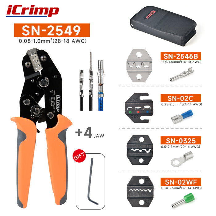 Terminal Crimping Tool with 4 jaws