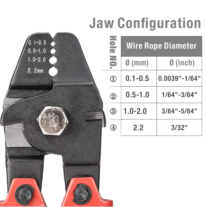 WX-250B Wire Rope Swager for Crimping Fishing Lines Up To 2.2mm