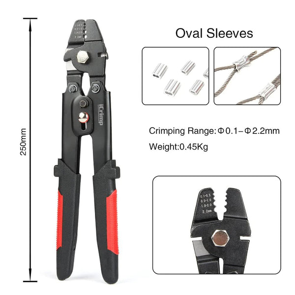 WX-250B Wire Rope Swager for Crimping Fishing Lines Up To 2.2mm