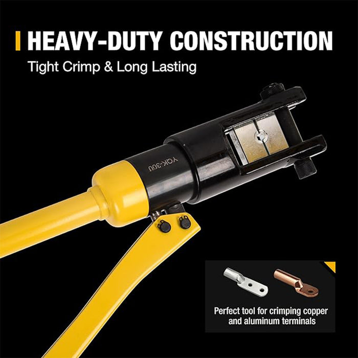 iCrimp YQK-300 Hydraulic Crimping Tool Cable Crimping Tool Hydraulic Lug Crimper Electrical Terminal Crimper with 12 Pairs of Die Sets