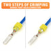 Two steps of crimping
