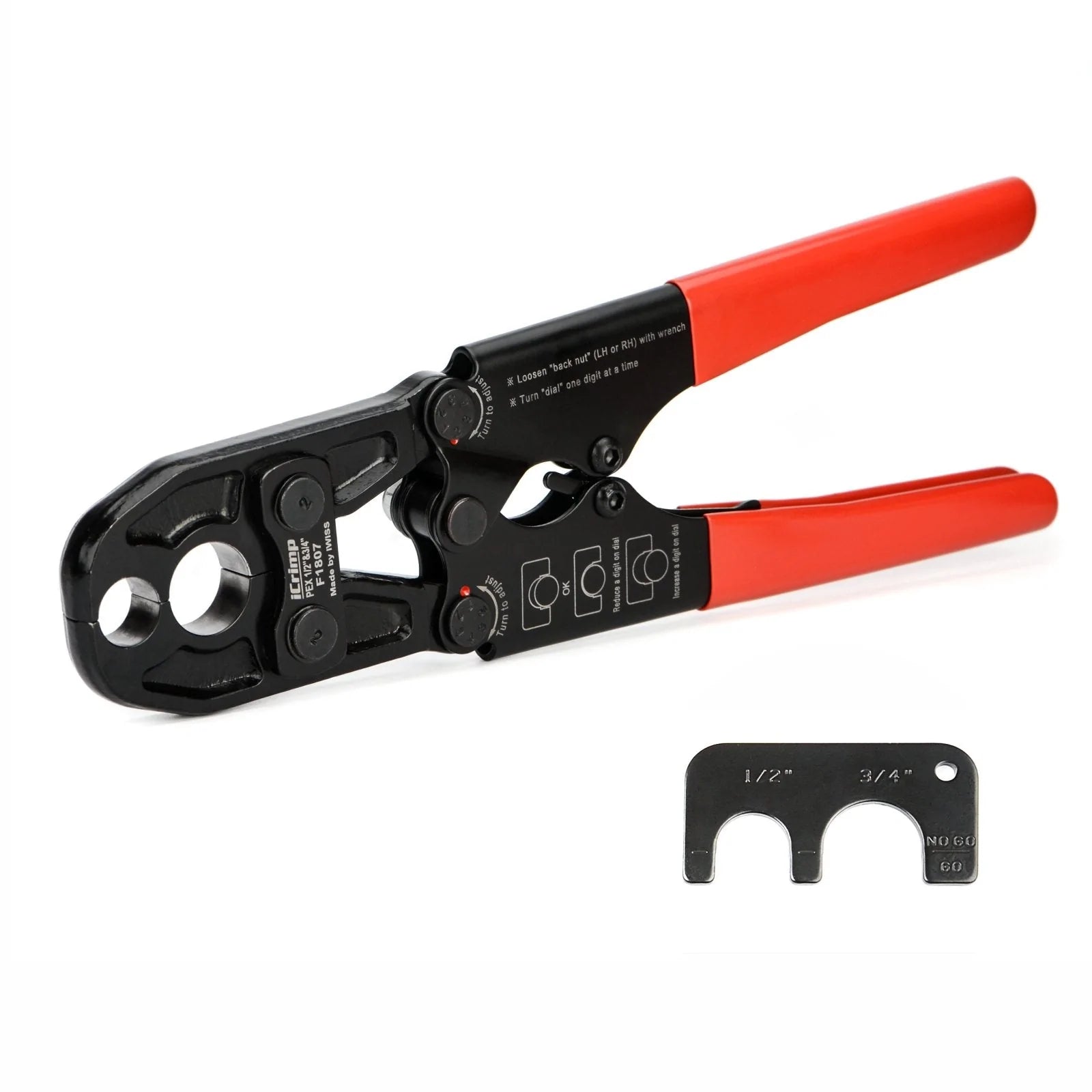 thumbnail image 2 of WHK PEX Crimping Tool Kit For 1/2" & 3/4" Copper Rings | Includes Go/No-Go Gauge & Pipe Cutter - Meets ASTM F1807 2 of 14
