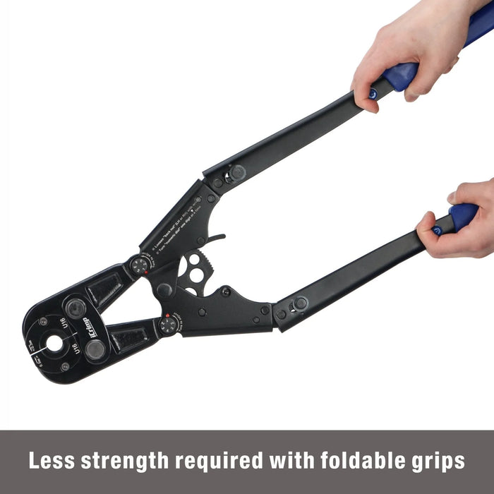 Less strength required with foldable grips