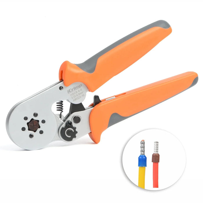 iCrimp HSC8 6-6 Self-adjustable Crimping Tools Plier for AWG23-10 Bootlace End-sleeves Ferrule, Ratchet Wire Crimping Tool