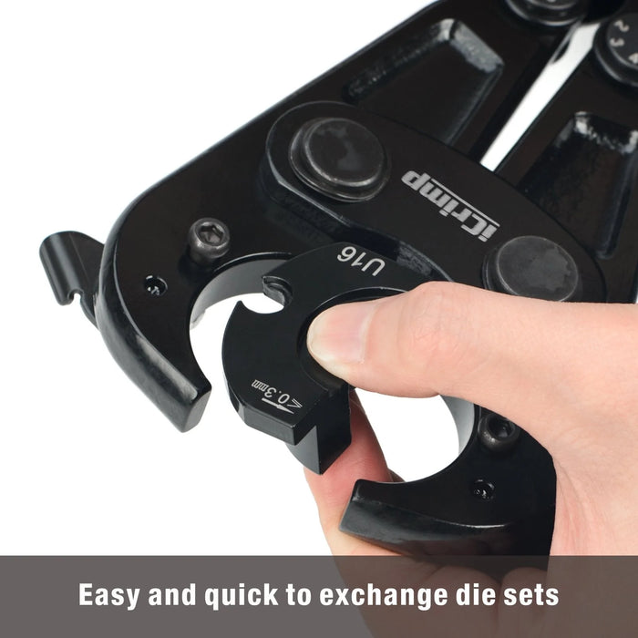 Die Set Handle Folding Handles Pressing Tool With Exchange Die Sets — iCrimp Tools