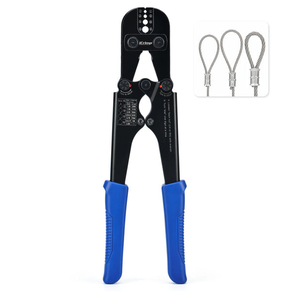 Wire Rope Crimping Tool for 3/64 to 1/8-inch Aluminum Oval Sleeves, Double Sleeves, Crimping Loop sleeves