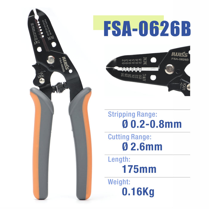 iCrimp FSA-0626B Wire Stripper for 0.2-0.8mm AWG 30-20 with Automatic Rebound Spring