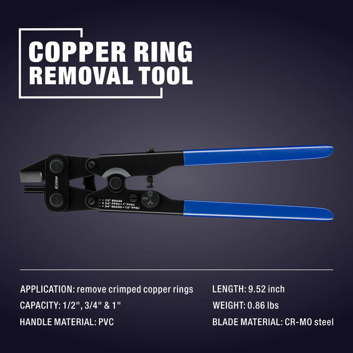 iCrimp PEX-1210C PEX Crimp Ring Removal Tool for 1/2-Inch,3/4-Inch,1-Inch F1807 Copper Crimp Rings