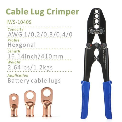 IWS-1040S Battery Cable Lug Terminal Crimping Tool